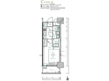 ディアレイシャス名古屋太閤通IV(1K/12階)の間取り写真