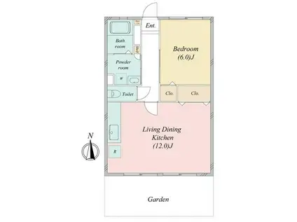 サンホワイトM104(1LDK/1階)の間取り写真