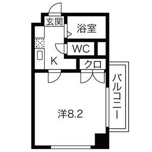 シティライフ一社南(1K/2階)の間取り写真