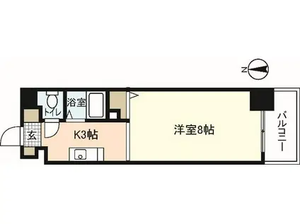 ゴーウェル富士見町(1K/2階)の間取り写真