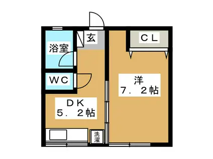 シティハイムエクセレント(1DK/1階)の間取り写真