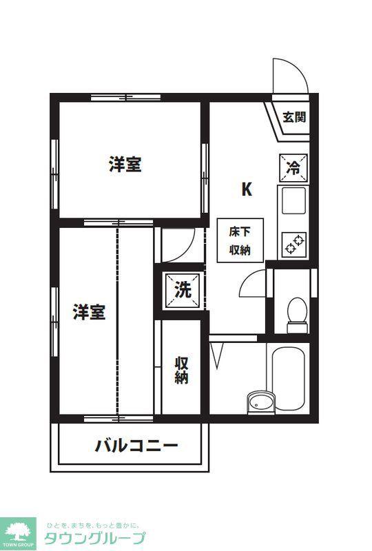 高座渋谷第14レジデンス(2K/2階)の間取り写真