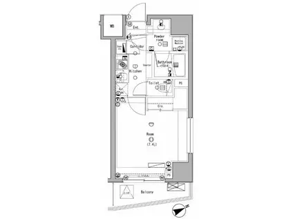 L-FLAT三田(1K/11階)の間取り写真