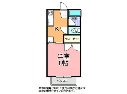 プラムハイツ(1K/2階)の間取り写真