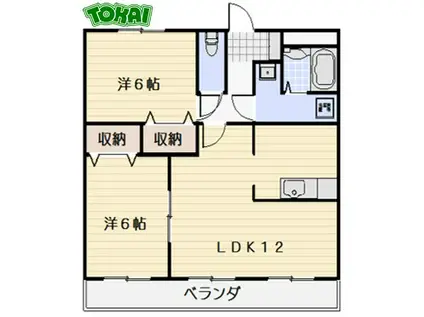 RESIDENCE GLORY(2LDK/2階)の間取り写真