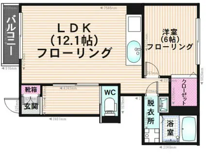 グランドピュア(2LDK/2階)の間取り写真