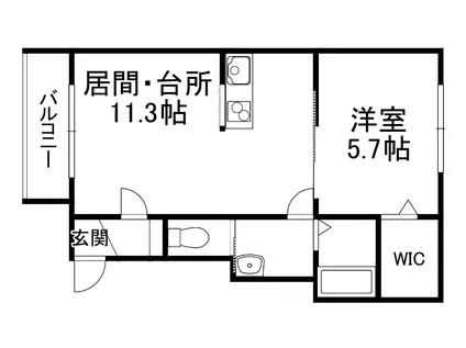 IKOIII(1LDK/2階)の間取り写真
