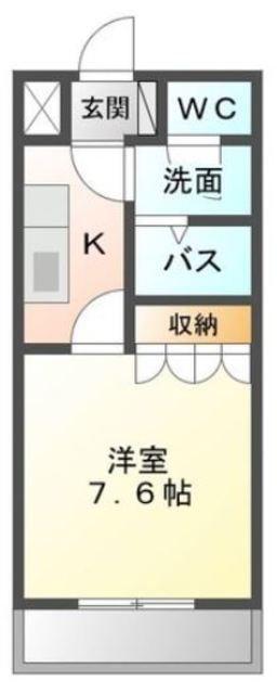 パルファムガーデン(1K/2階)の間取り写真