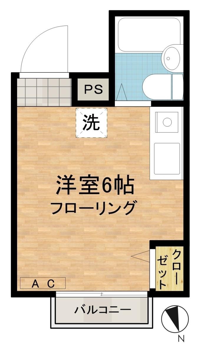 小林コーポ(ワンルーム/1階)の間取り写真