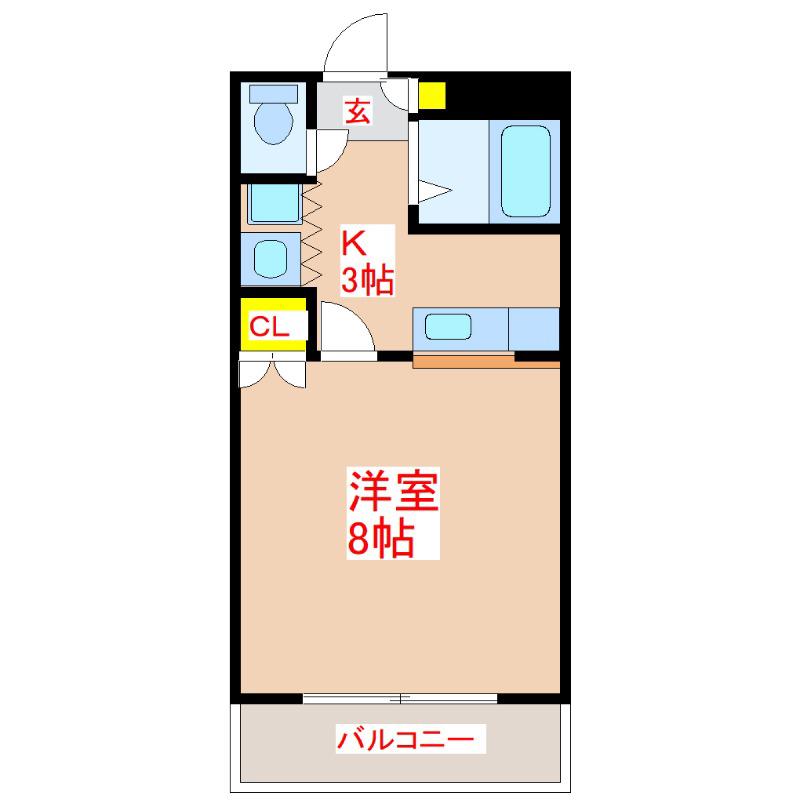 アミューズ鴨池(1K/5階)の間取り写真
