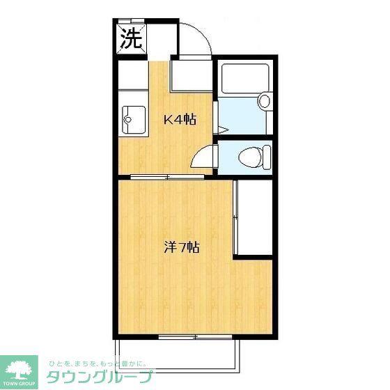 浩々ハイツ(1K/2階)の間取り写真