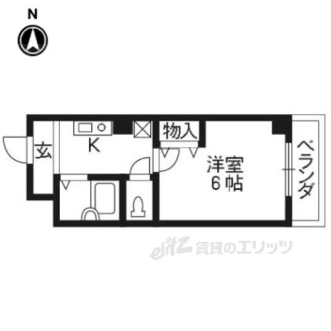 マイア松本(1K/6階)の間取り写真