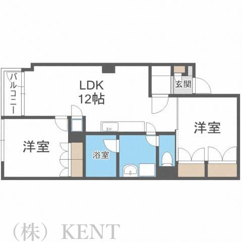 ノルド山の手(2LDK/4階)の間取り写真