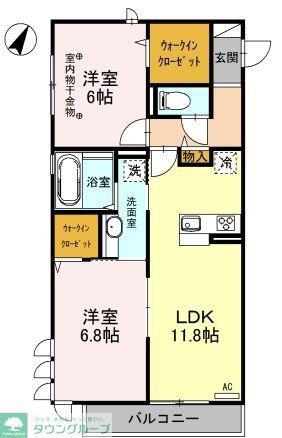 キャンベル(2LDK/3階)の間取り写真