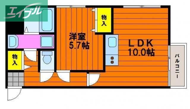 グランデール(1LDK/5階)の間取り写真