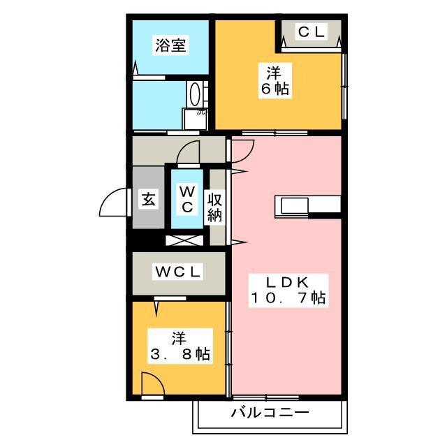 CORDON AZUR(2LDK/3階)の間取り写真
