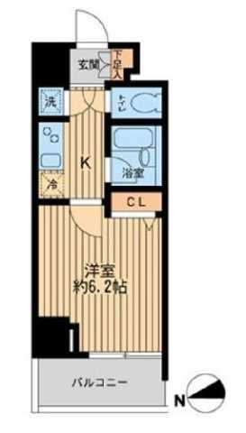 HF早稲田レジデンス(1K/3階)の間取り写真