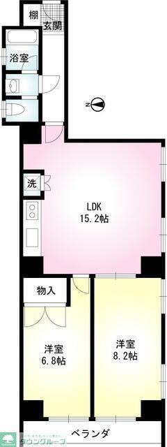 フェスタ花川戸(2LDK/4階)の間取り写真