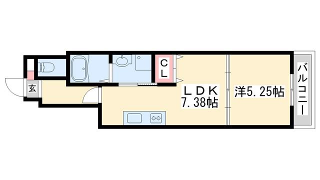 AVANTI(1LDK/1階)の間取り写真