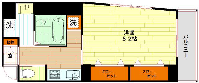 SAISIR希(1K/5階)の間取り写真