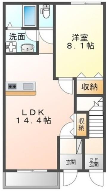 セレーノ藤澤(1LDK/1階)の間取り写真