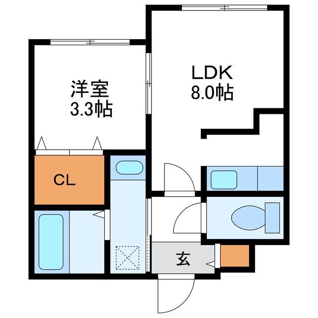 T-SQUAREI ティースクエア1(1DK/3階)の間取り写真