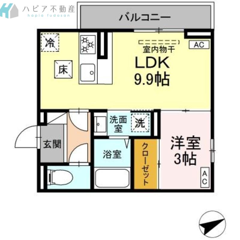 FOREST COURT(1LDK/3階)の間取り写真