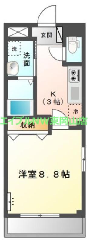 ソレアード(1K/2階)の間取り写真