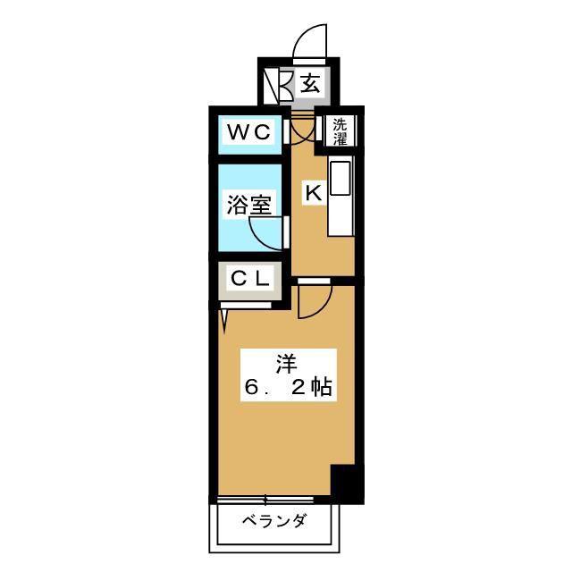 HF早稲田レジデンス(1K/13階)の間取り写真