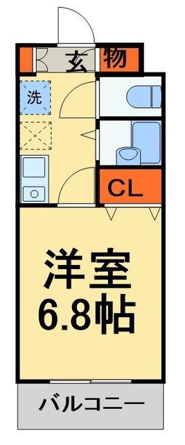 ジェイワンヒルズ西船(1K/3階)の間取り写真