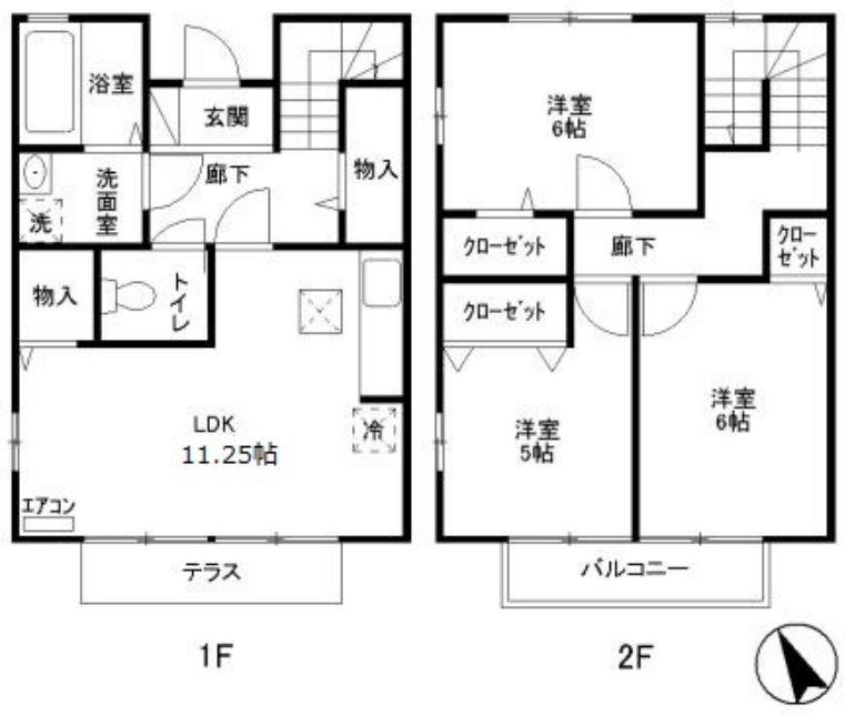 ディアパンジー(3LDK/1階)の間取り写真