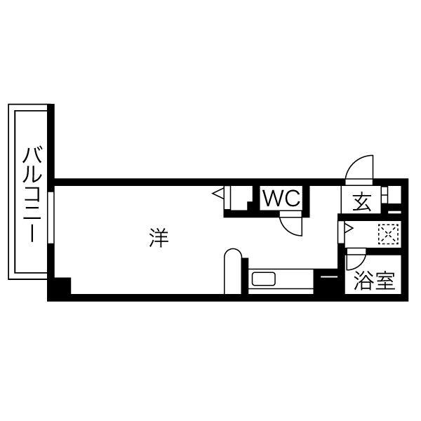 APT-K(1K/5階)の間取り写真