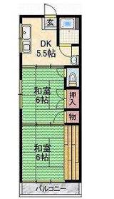 宮元マンション(2DK/3階)の間取り写真