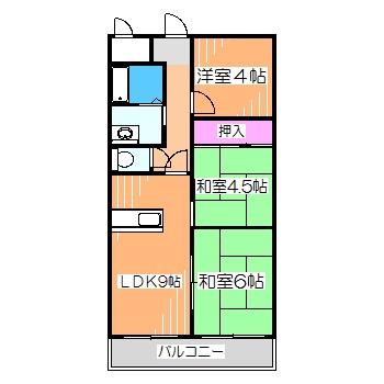 ウィスタリア藤(3LDK/3階)の間取り写真