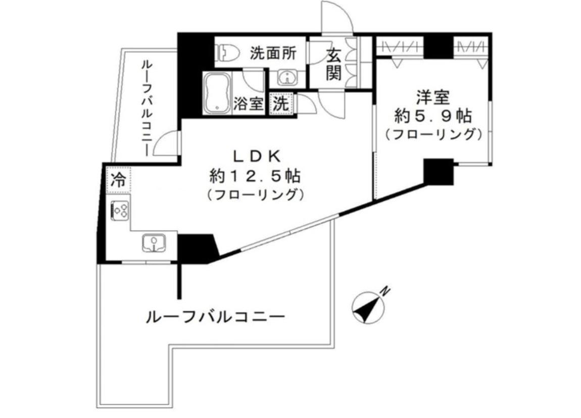 カーサスプレンディッド西麻布(1LDK/5階)の間取り写真