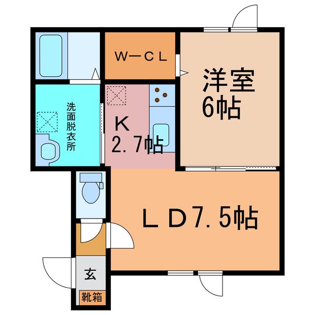 フクシア(1LDK/1階)の間取り写真