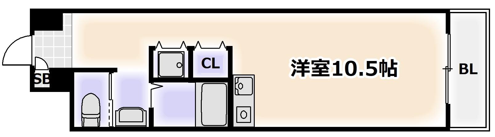 SHANGRI-LA(ワンルーム/3階)の間取り写真