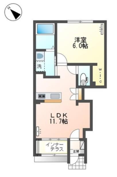 サンリバー(1LDK/1階)の間取り写真