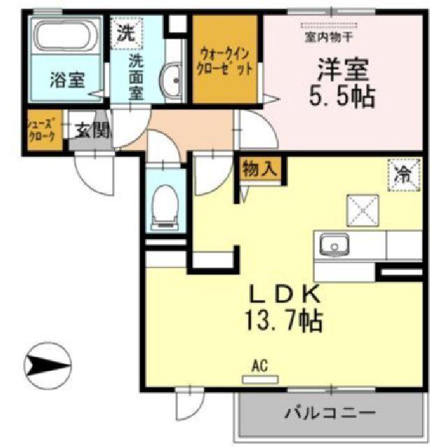 キャトルセゾン(1LDK/1階)の間取り写真