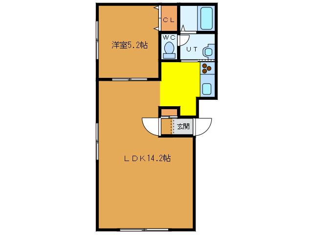 サンライズヒル(1LDK/1階)の間取り写真