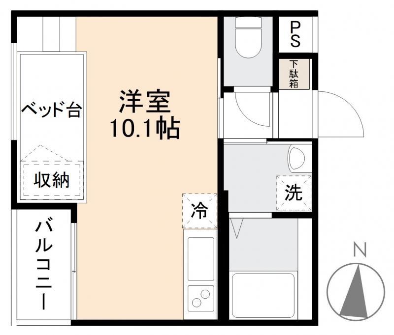 スミタスヴィラ瀬戸内西(ワンルーム/4階)の間取り写真