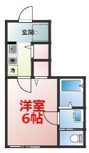 クオリティア平塚(1K/1階)の間取り写真