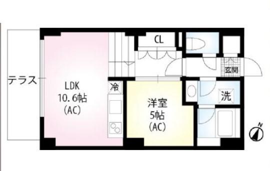 セリシエール神楽坂南町(1LDK/1階)の間取り写真