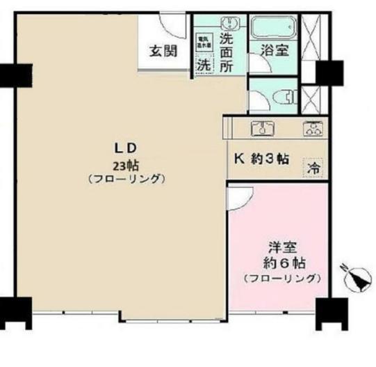 たつむら青山マンション(1LDK/9階)の間取り写真