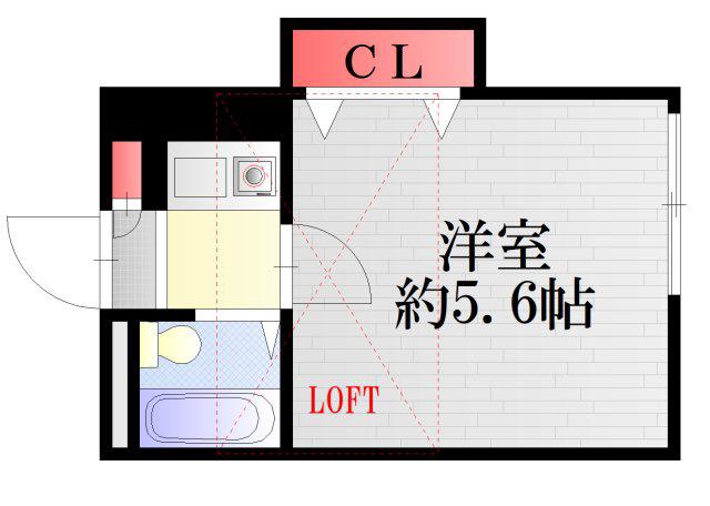ライカハウス北久里浜(1K/1階)の間取り写真