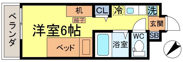 ライジングメゾン新小岩(ワンルーム/8階)の間取り写真