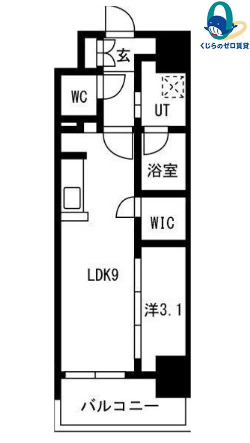 メイクスアート名駅ウエスト(1LDK/5階)の間取り写真
