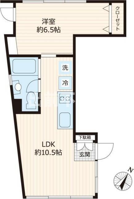 向丘・旬創館(1LDK/2階)の間取り写真