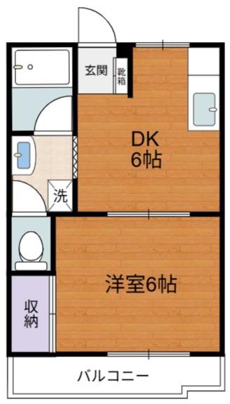 柿の木ハイツ(1DK/2階)の間取り写真