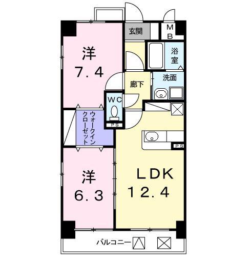 アベーク101(2LDK/4階)の間取り写真